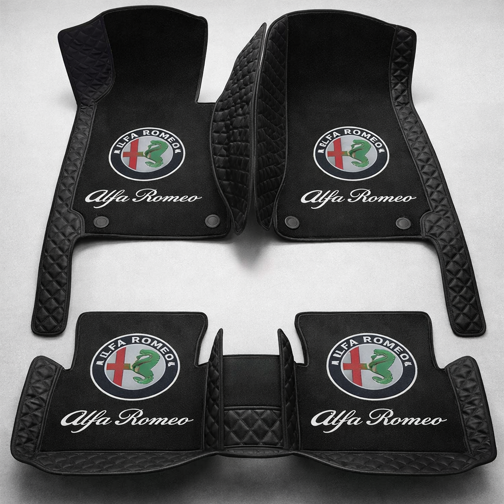 Set premium de covorașe auto din PVC și piele: protecție completă, rezistente la apă și perfecte pentru orice sezon – set complet față + spate.