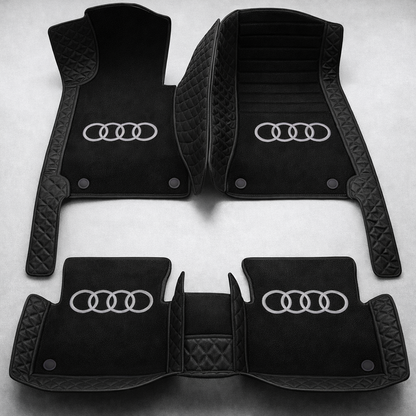 Set premium de covorașe auto din PVC și piele: protecție completă, rezistente la apă și perfecte pentru orice sezon – set complet față + spate.