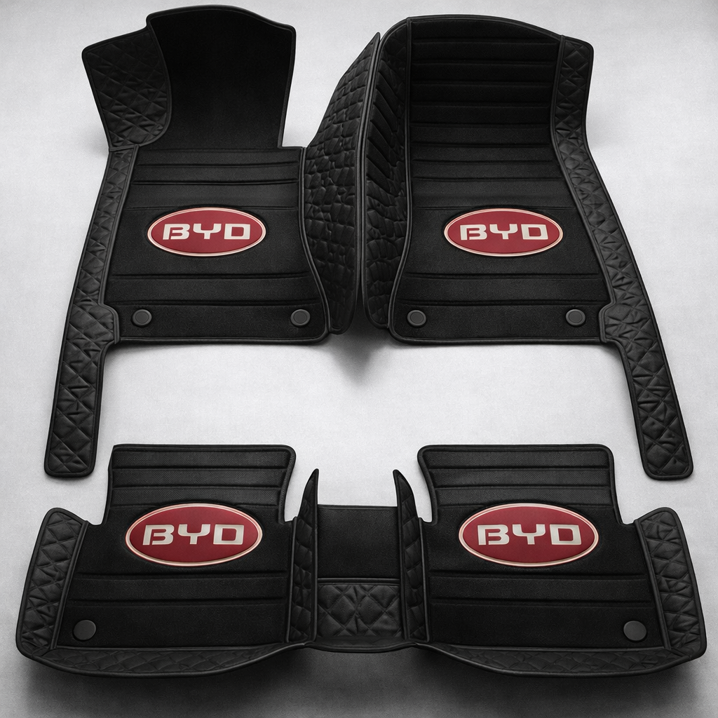 Set premium de covorașe auto din PVC și piele: protecție completă, rezistente la apă și perfecte pentru orice sezon – set complet față + spate.