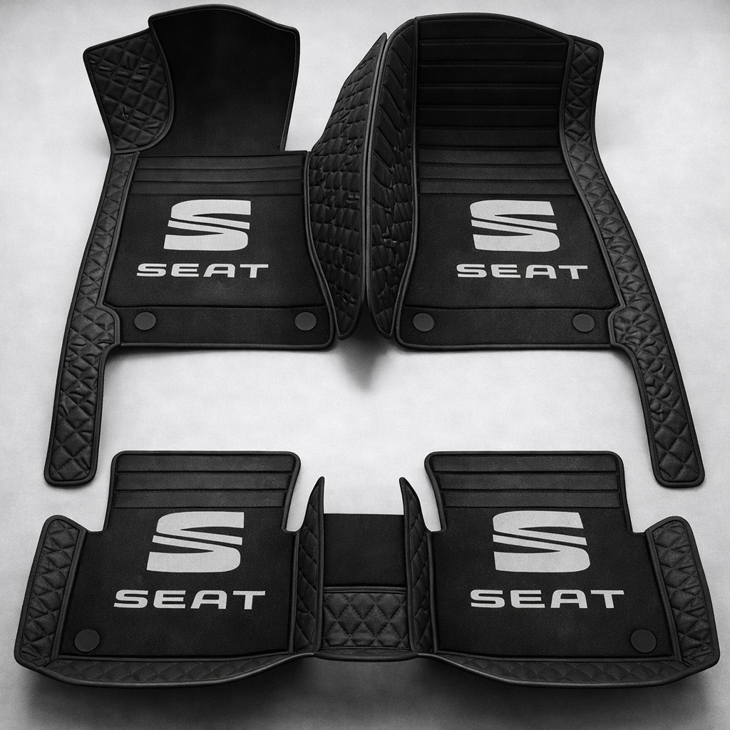 Set premium de covorașe auto din PVC și piele: protecție completă, rezistente la apă și perfecte pentru orice sezon – set complet față + spate.
