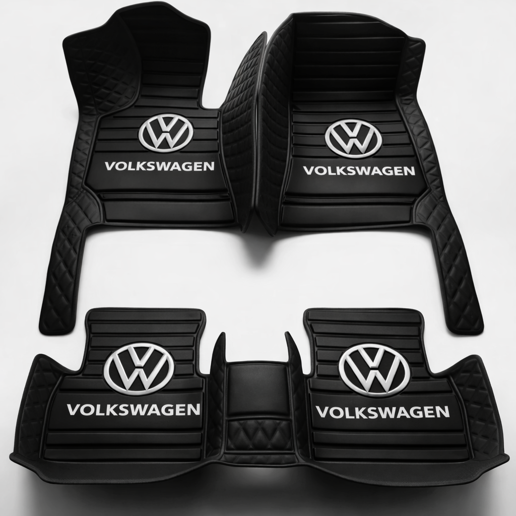 Set premium de covorașe auto din PVC și piele: protecție completă, rezistente la apă și perfecte pentru orice sezon – set complet față + spate.