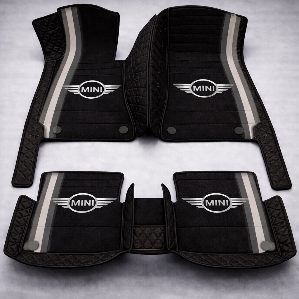 Set premium de covorașe auto din PVC și piele: protecție completă, rezistente la apă și perfecte pentru orice sezon – set complet față + spate.