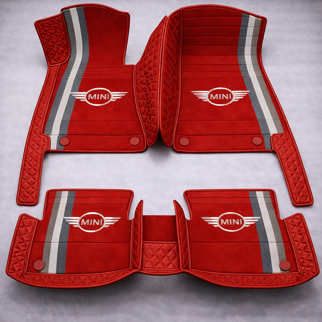 Set premium de covorașe auto din PVC și piele: protecție completă, rezistente la apă și perfecte pentru orice sezon – set complet față + spate.