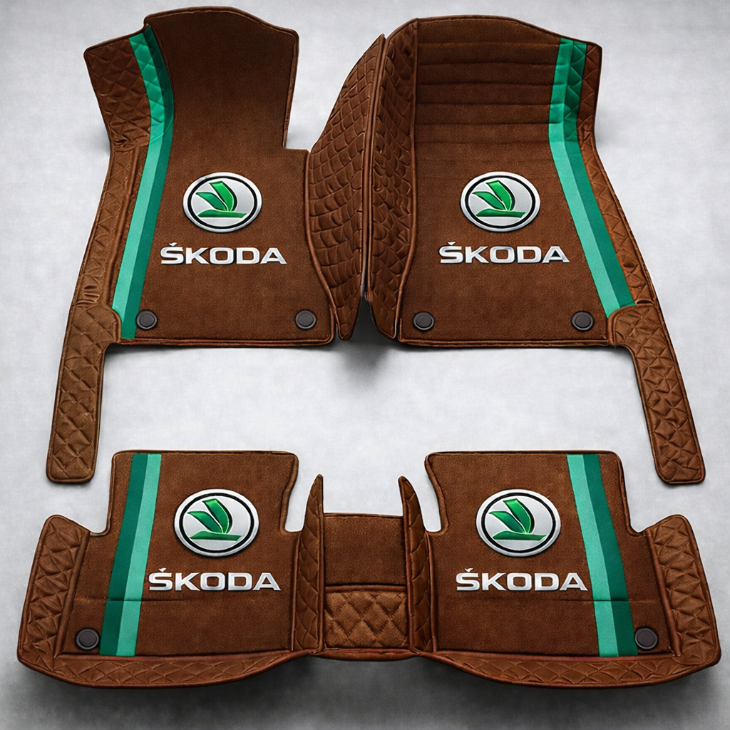 Set premium de covorașe auto din PVC și piele: protecție completă, rezistente la apă și perfecte pentru orice sezon – set complet față + spate.