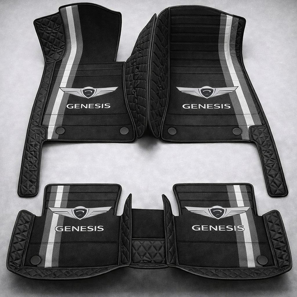 Set premium de covorașe auto din PVC și piele: protecție completă, rezistente la apă și perfecte pentru orice sezon – set complet față + spate.