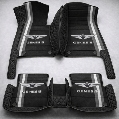 Set premium de covorașe auto din PVC și piele: protecție completă, rezistente la apă și perfecte pentru orice sezon – set complet față + spate.