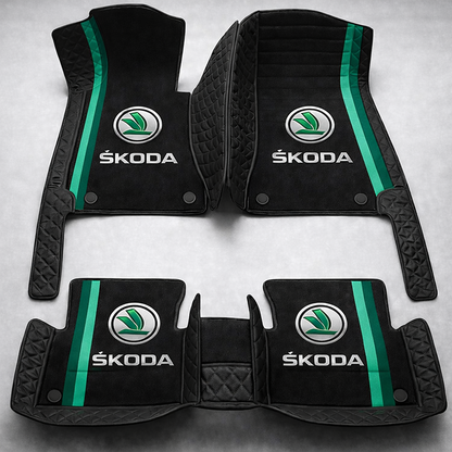 Set premium de covorașe auto din PVC și piele: protecție completă, rezistente la apă și perfecte pentru orice sezon – set complet față + spate.