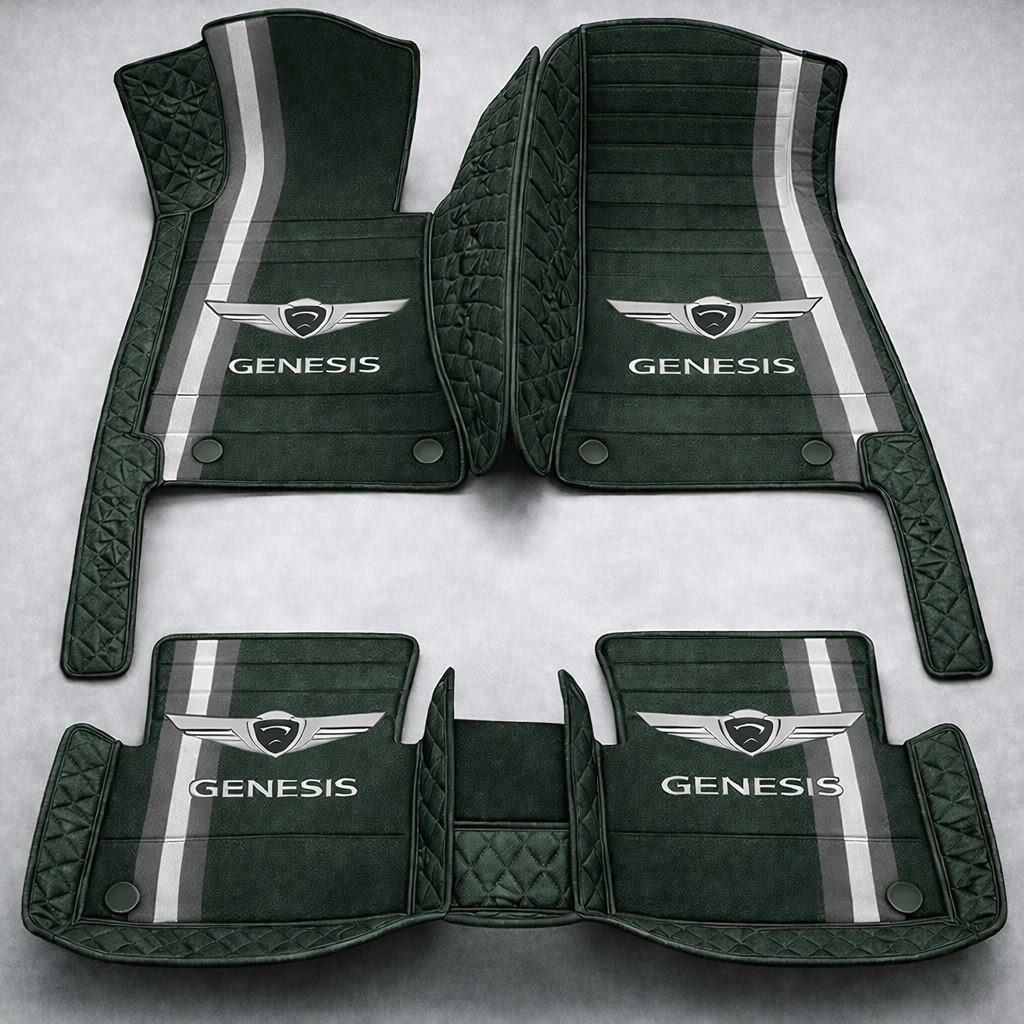 Set premium de covorașe auto din PVC și piele: protecție completă, rezistente la apă și perfecte pentru orice sezon – set complet față + spate.