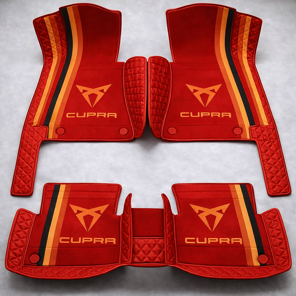 Set premium de covorașe auto din PVC și piele: protecție completă, rezistente la apă și perfecte pentru orice sezon – set complet față + spate.